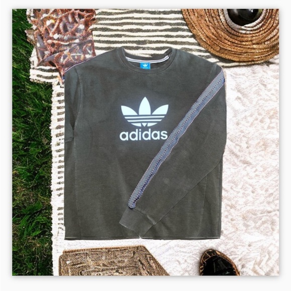 Unique -Rare-Vintage Thick Weave Adidas Sweatshirt -Washed Olive Green-Sz3XL-EUC - Picture 16 of 16